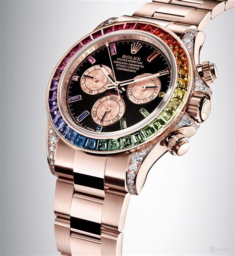 rolex daytona rainbow gold 06|Rolex daytona 116595 for sale.